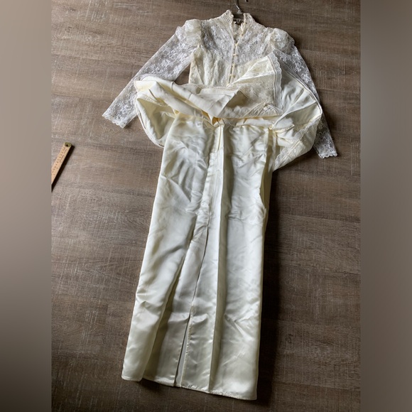 Vtg Jessica McClintock Victorian Edwardian Dress 8 Cottagecore Lace Wedding USA - Picture 7 of 16